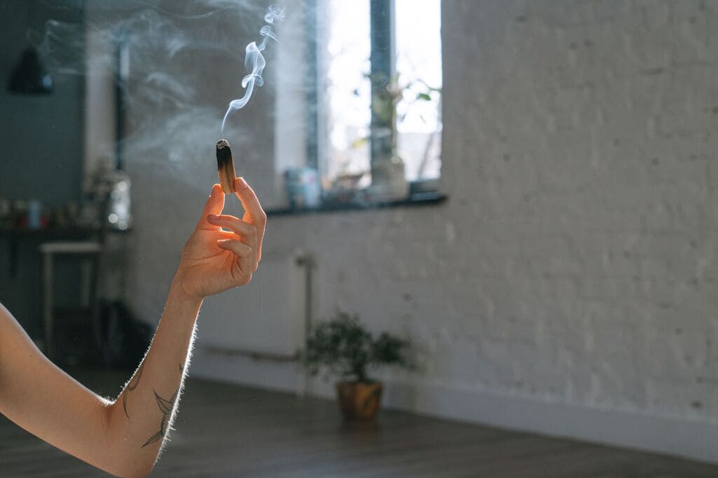 Herb smoke bundle used for cleansing a home's energy